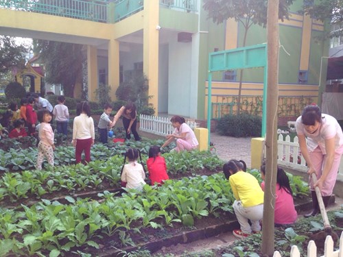 Trường mầm non Hoa Mai thực hiện  Tết trồng cây đời đời nhớ ơn Bác Hồ- Xuân Đinh Dậu 2017 